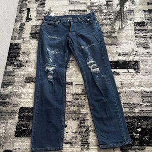 Stylish Distressed Blue Jeans